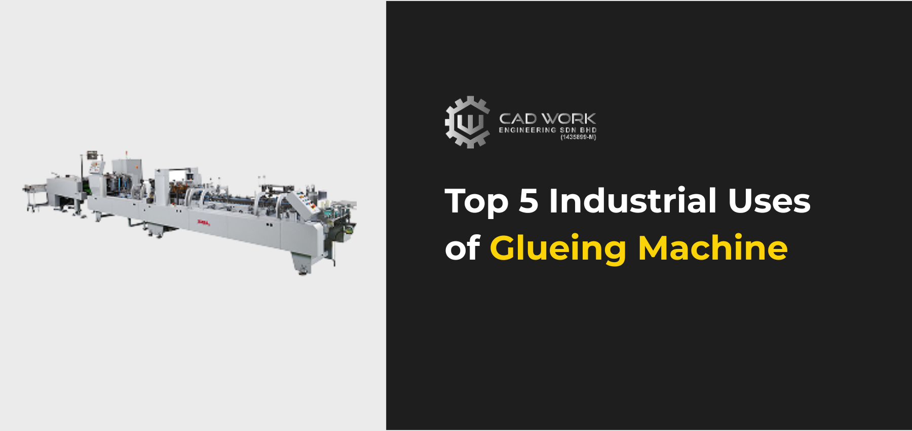 Glueing machine in Malaysian industrial production line